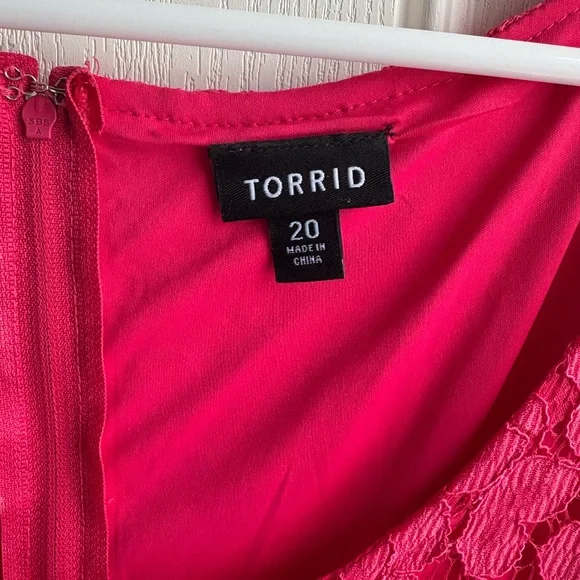 Torrid Fuchsia High Low Lace Dress - Picture 3 of 4